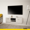 GRACE - Porta TV con 2 ante e 1 ripiano - Bianco Opaco H36cm L120cm P41cm