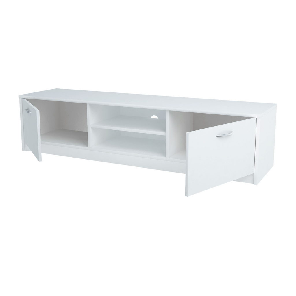 JANE - Porta TV con 2 ante e 1 ripiano - Bianco opaco H36cm L160cm P41cm