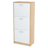 JULIA - Scarpiera legno - 3 Ripiani - Rovere Sonoma / Bianco Opaco A116cm L50cm P28cm