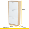 JULIA - Scarpiera legno - 3 Ripiani - Rovere Sonoma / Bianco Opaco A116cm L50cm P28cm