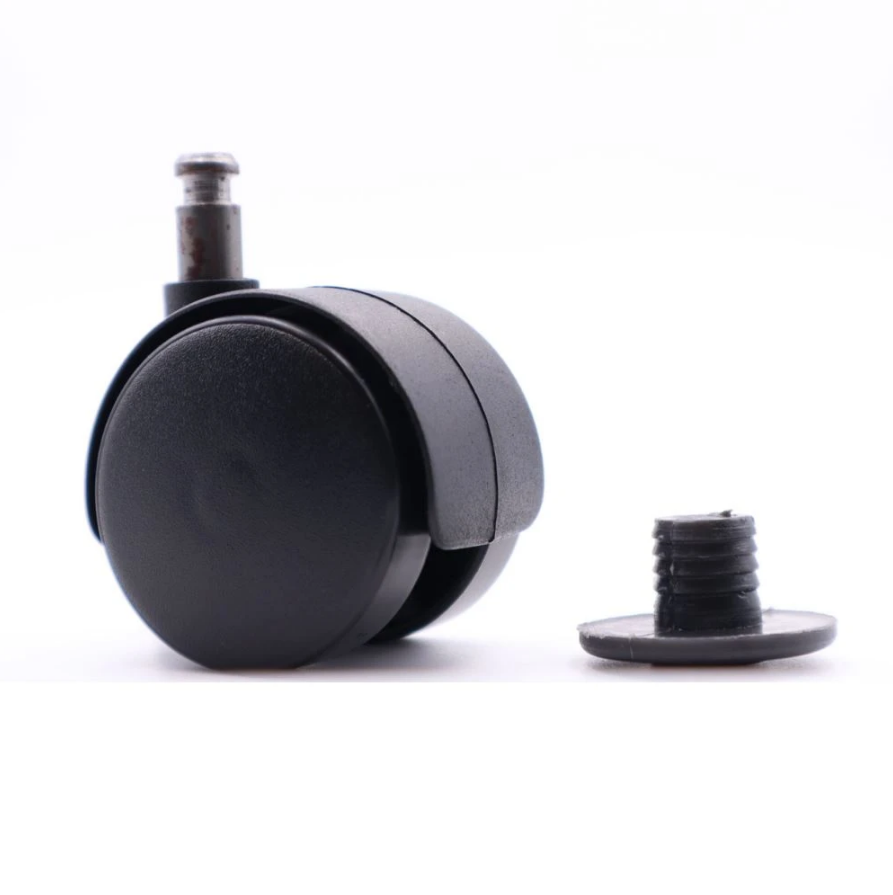 Ruota Piroettante per Mobili in Plastica con Perno 8mm e Boccola - Ø40mm