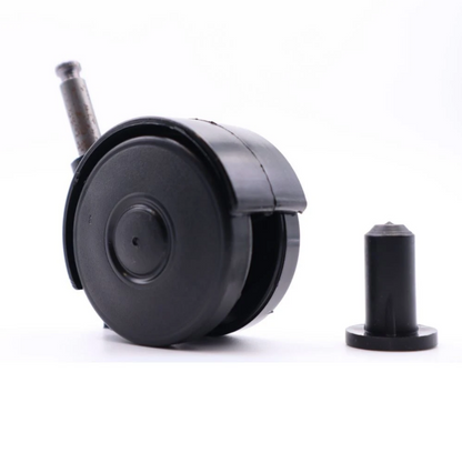 Ruota Piroettante per Mobili in Plastica con Perno 8mm e Bussola - Ø55mm