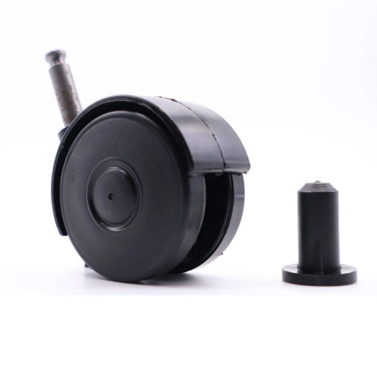 Ruota Piroettante per Mobili in Plastica con Perno 8mm e Bussola - Ø55mm