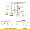 NOAH - Cassettiera a 3 cassetti e 3 ante - Credenza per camera da letto - Quercia Wotan / Antracite