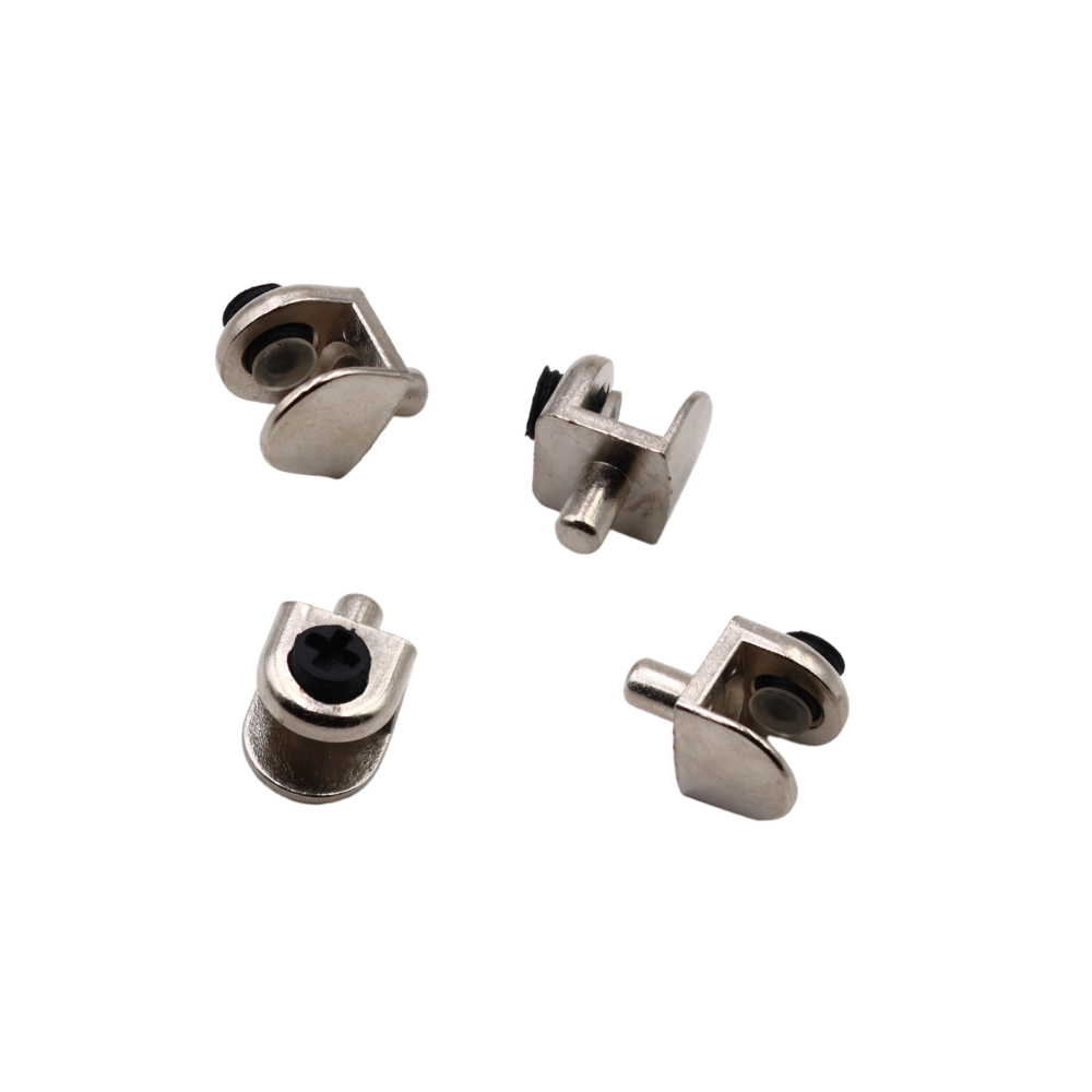 Supporto per mensole in vetro Ø5mm - Nichel / Nero
