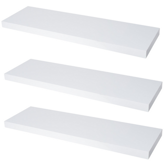 Mensola a scomparsa per libri - Set da 3 pezzi - Bianco opaco - 80cm