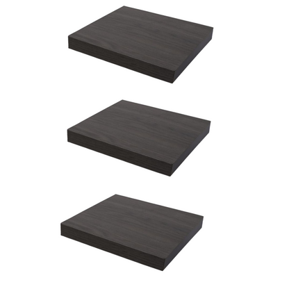 Mensola a scomparsa per libri - Set da 3 pezzi - Rovere Antracite - 23,5cm
