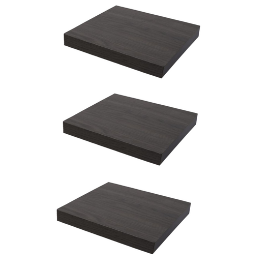 Mensola a scomparsa per libri - Set da 3 pezzi - Rovere Antracite - 23,5cm