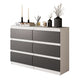 GABRIEL - Cassettiera a 6 cassetti - Credenza per camera da letto - Bianco opaco / Antracite