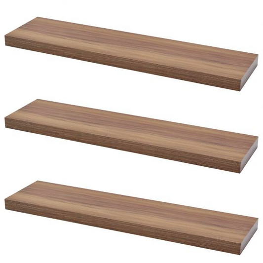 Mensola a scomparsa per libri - Set da 3 pezzi - Noce - 90cm