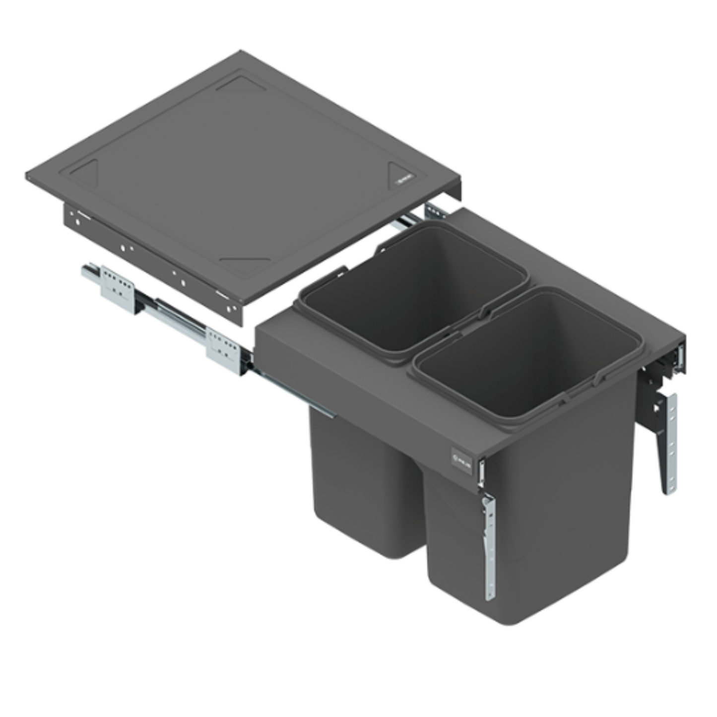Pattumiera estraibile sottolavello 2 secchi x 15L - 50cm per cucina