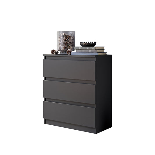 GABRIEL - Cassettiera con 3 cassetti - Credenza da ingresso e camera da letto - Grigio Antracite