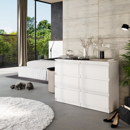 GABRIEL - Cassettiera a 6 cassetti - Credenza per camera da letto - Bianco opaco