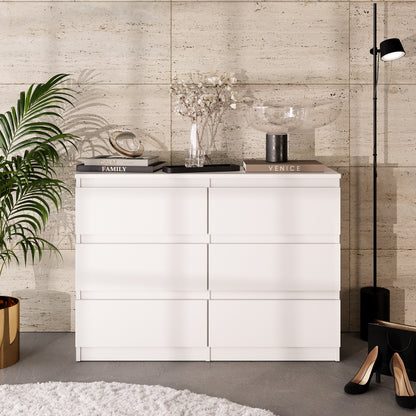 GABRIEL - Cassettiera a 6 cassetti - Credenza per camera da letto - Bianco opaco