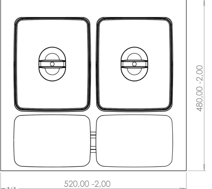 Pattumiera differenziata per cassetto sottolavello - 2x15L - mobile 60 cm - Antracite (2)