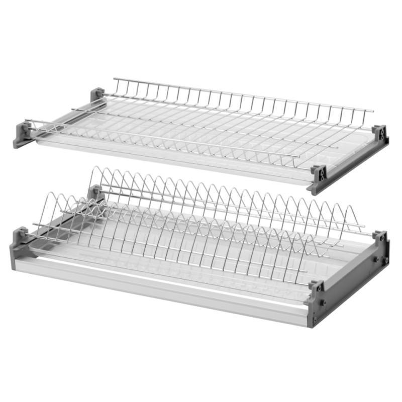 Scolapiatti da incasso per pensile 900 mm - Cromo