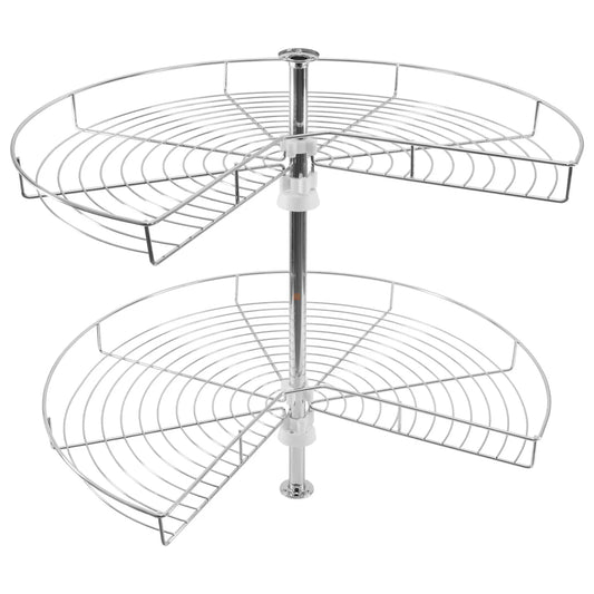 Cestello estraibilie per angolo cucina 3/4 - 820mm - 2 ripiani - Cromo