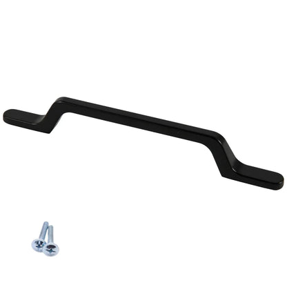 Maniglia per Mobili U098 128mm - Nero Opaco (Lunghezza totale 195mm)