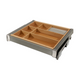 Ripiano multifunzione estraibile per armadio 90cm - Soft Close - Alluminio/Legno - Grigio