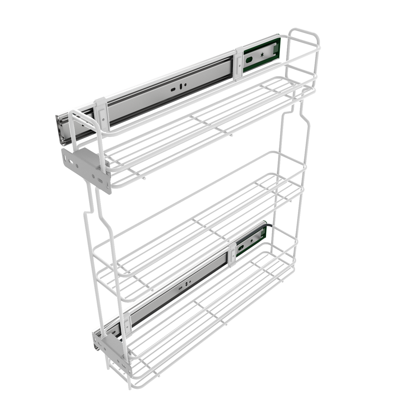 Cestello estraibilie per cucina 20cm - 3 ripiani - Bianco