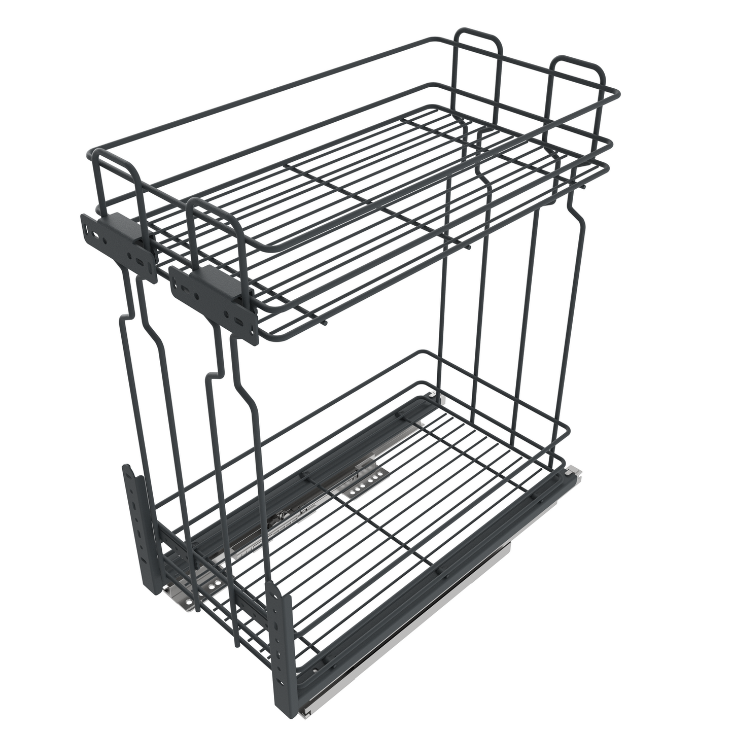 Cestello estraibilie per cucina 50cm - 2 ripiani - Antracite