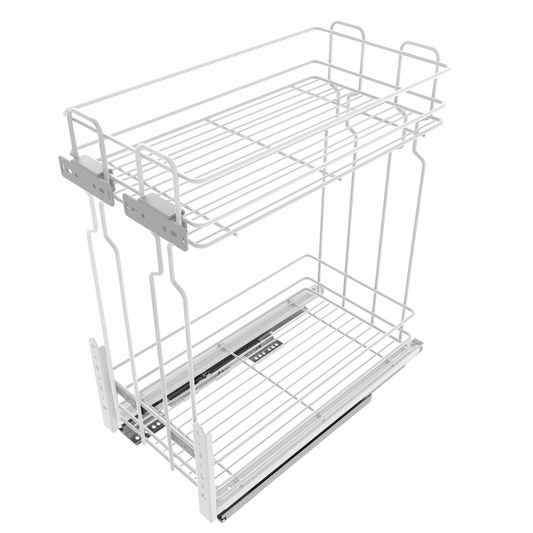 Cestello estraibilie per cucina 40cm - 2 ripiani - Bianco
