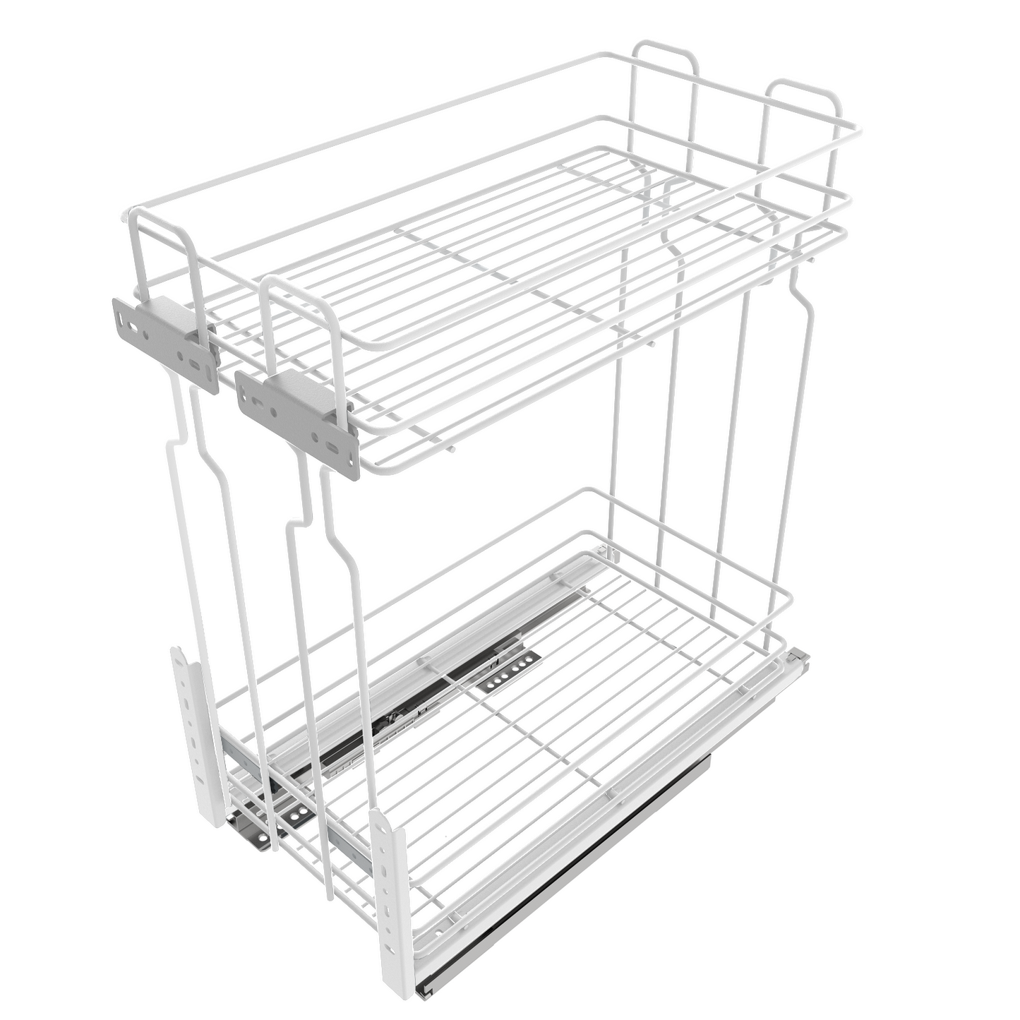 Cestello estraibilie per cucina 30cm - 2 ripiani - Bianco