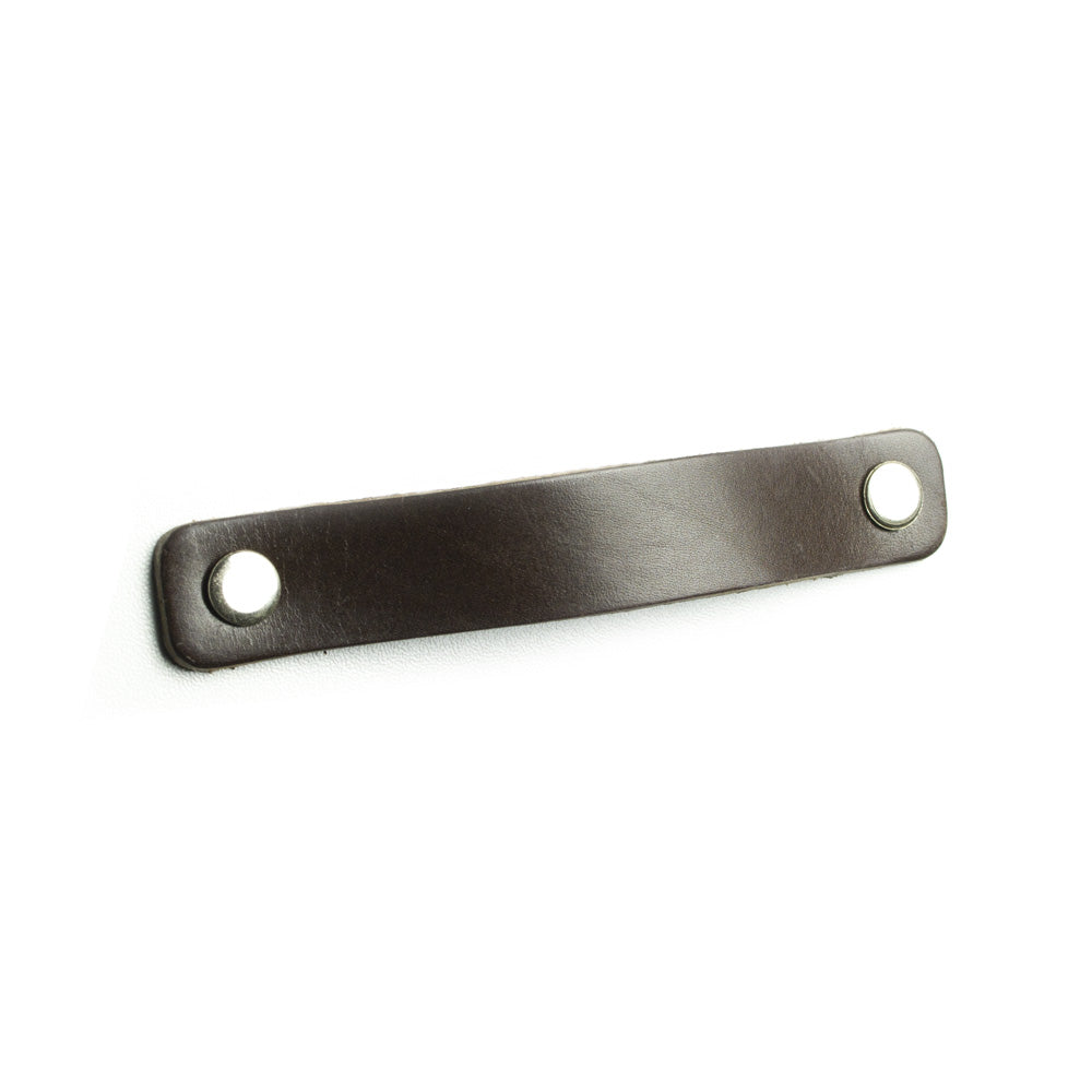 Maniglia in pelle rettangolare 96mm - 160mm – Marrone / Nero – Furnica