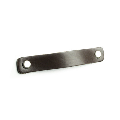 Maniglia in pelle rettangolare 96mm - 160mm – Marrone / Nero – Furnica