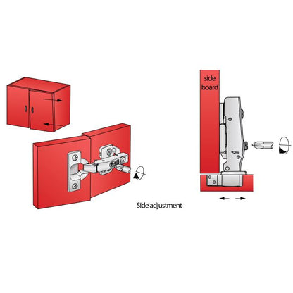 110° Cerniera per mobili ammortizzate 3D , H0 con viti EURO, Porte sovrapposte Furnica 