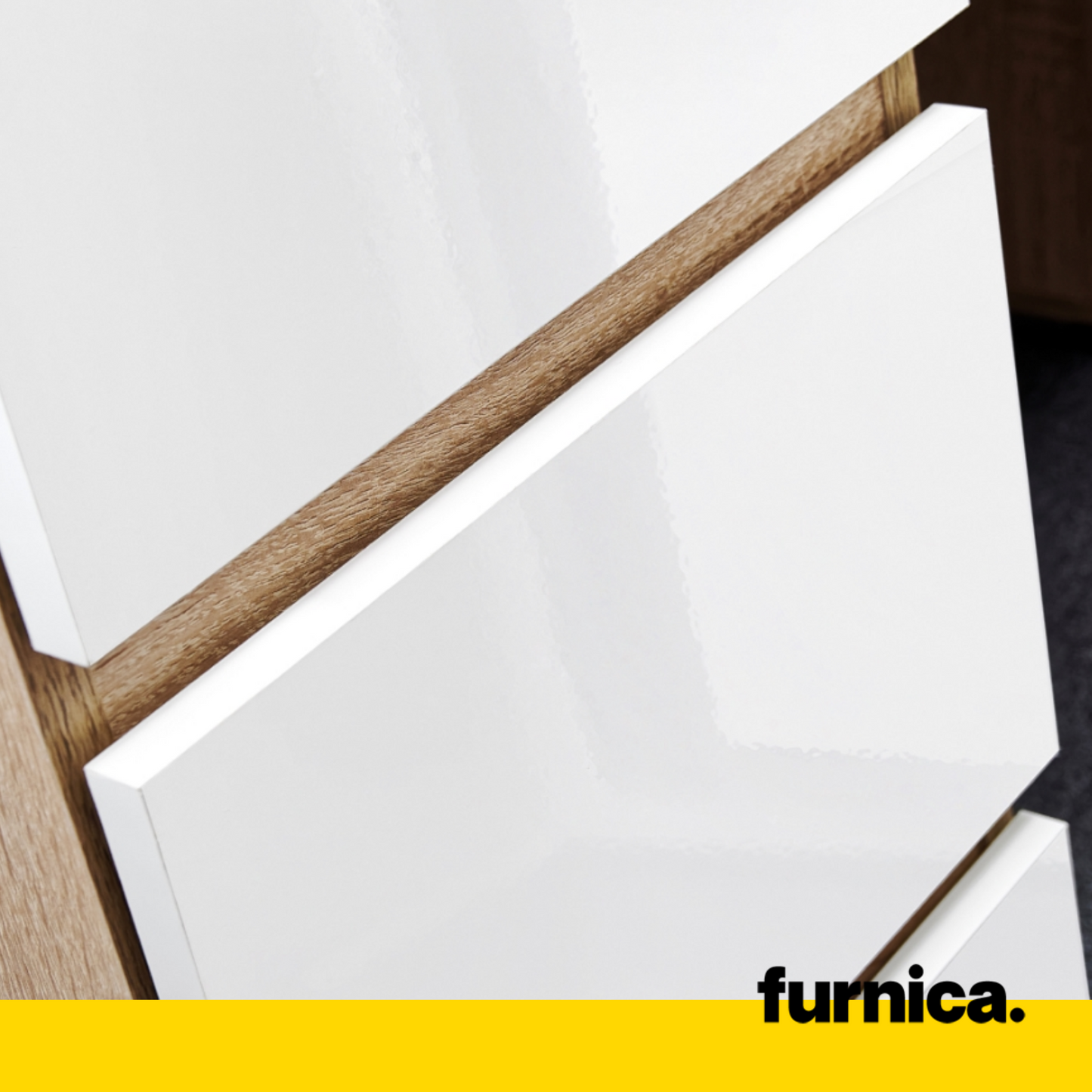BRUNO - Scrivania per computer con 3 cassetti e vassoio per tastiera H76cm L90cm P50cm Sinistra - Bianco Opaco