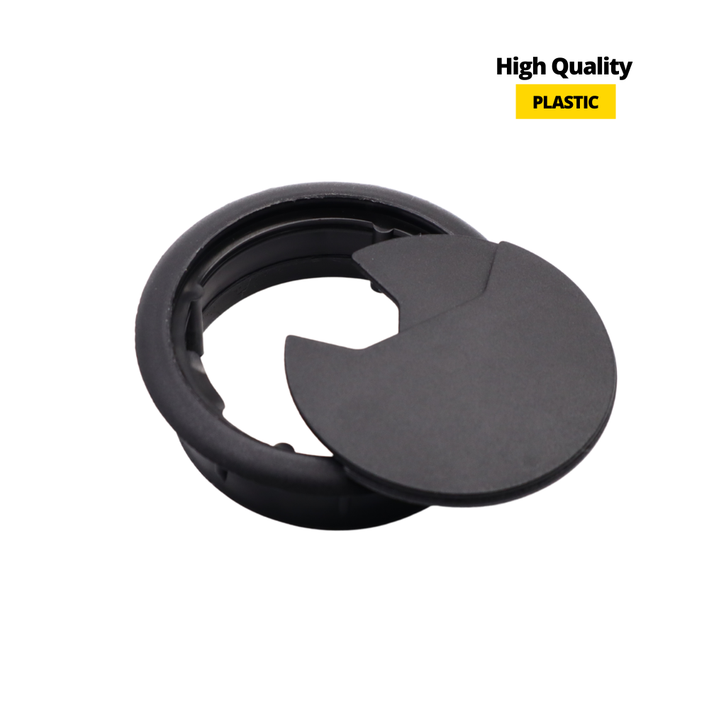 Passacavo in plastica per scrivania Ø60mm - Nero