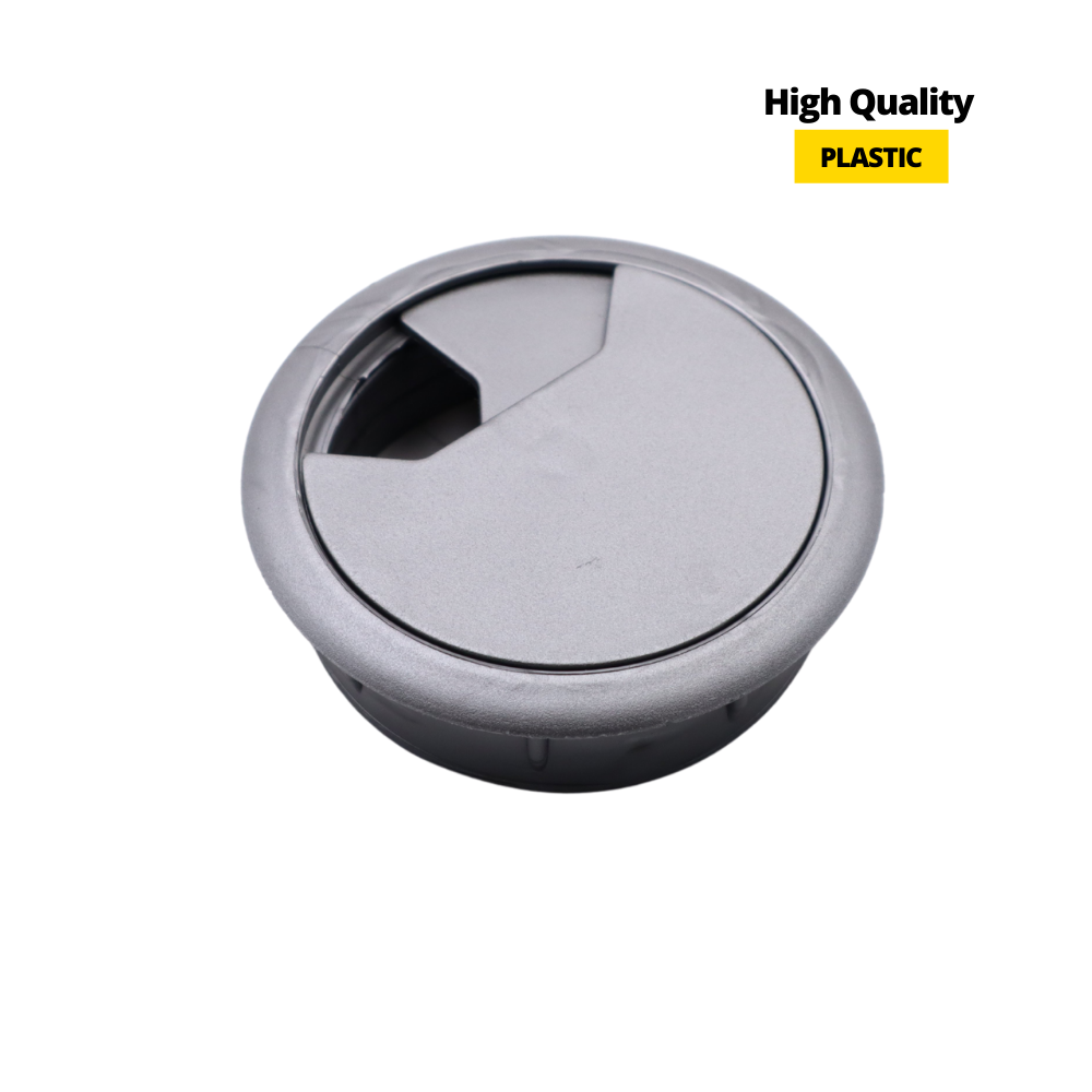 Passacavo in plastica per scrivania Ø60mm - Metallico