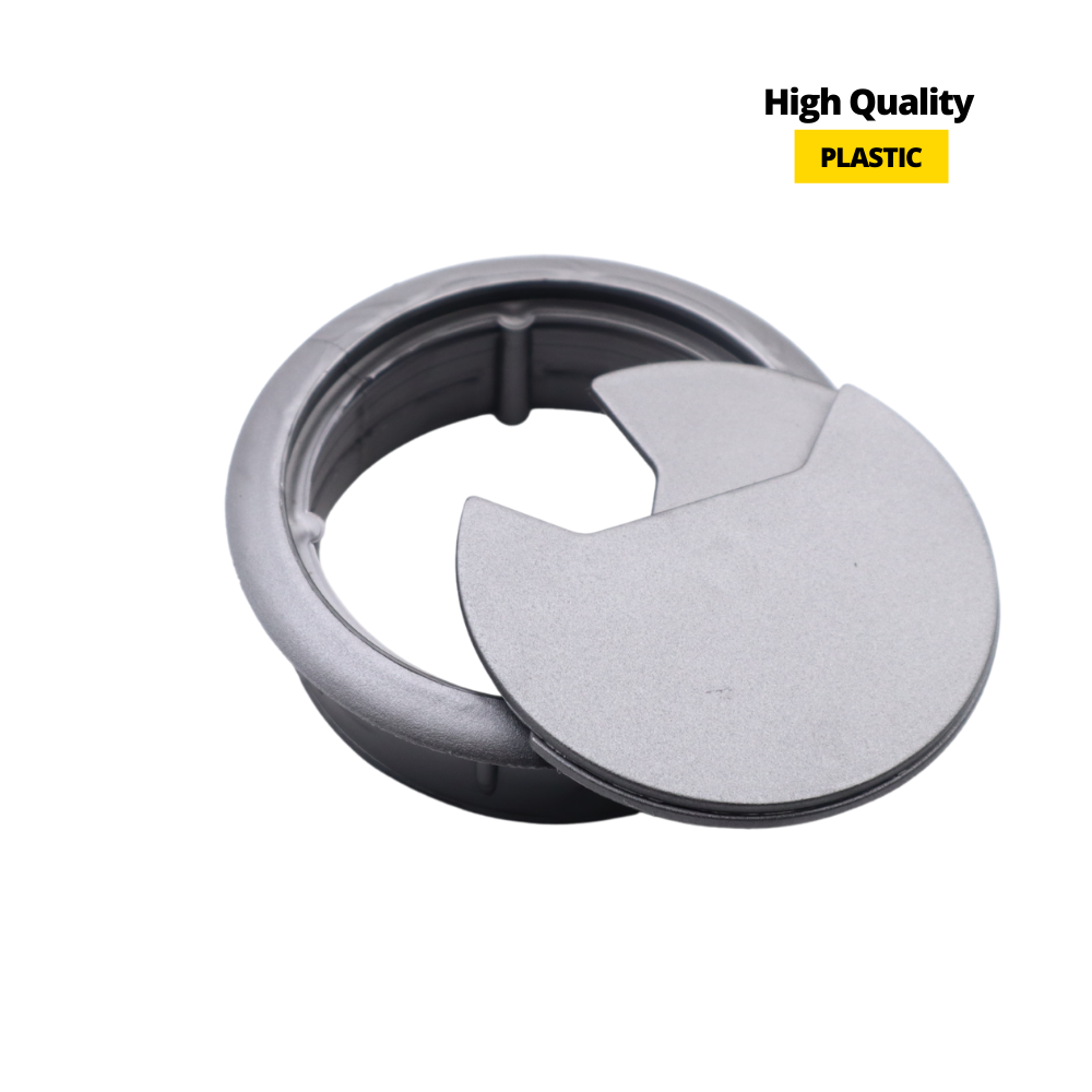 Passacavo in plastica per scrivania Ø60mm - Metallico