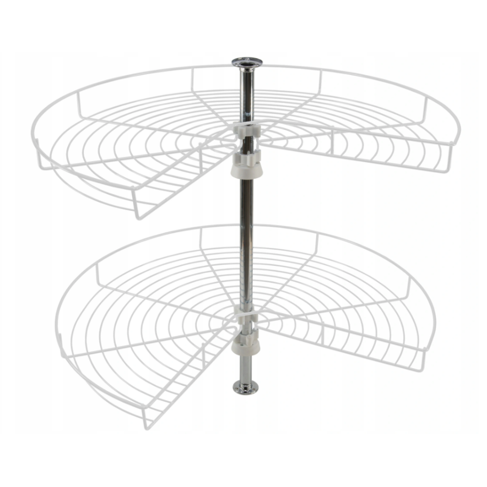 Cestello estraibilie per angolo cucina 3/4 - 600mm - 2 ripiani - Bianco