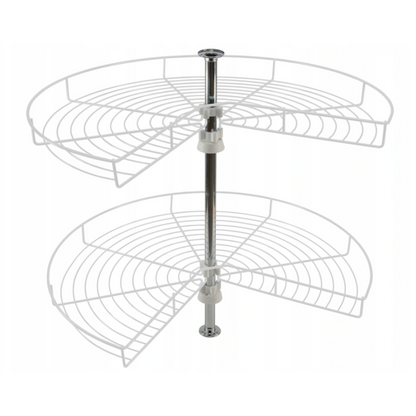 Cestello estraibilie per angolo cucina 3/4 - 690mm - 2 ripiani - Bianco