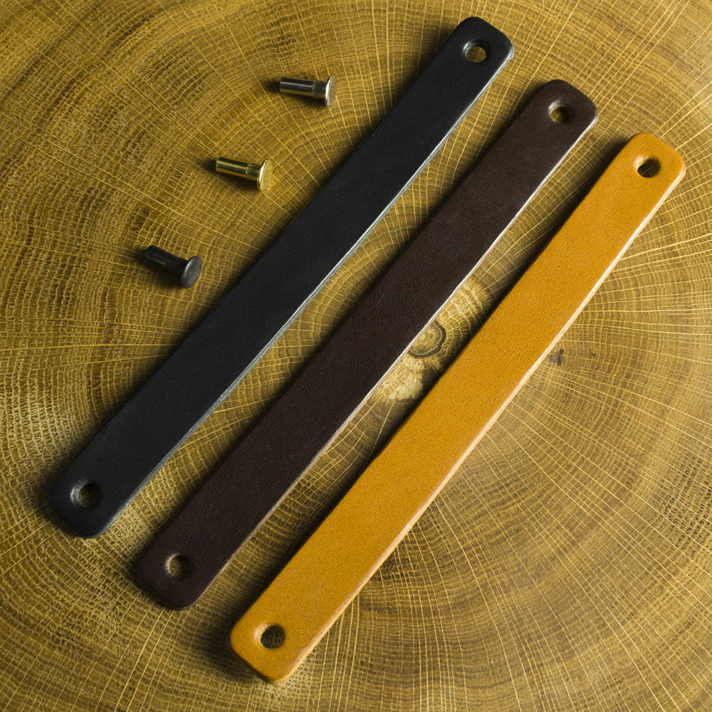 Maniglia in pelle rettangolare 96mm - 160mm (4) – Furnica