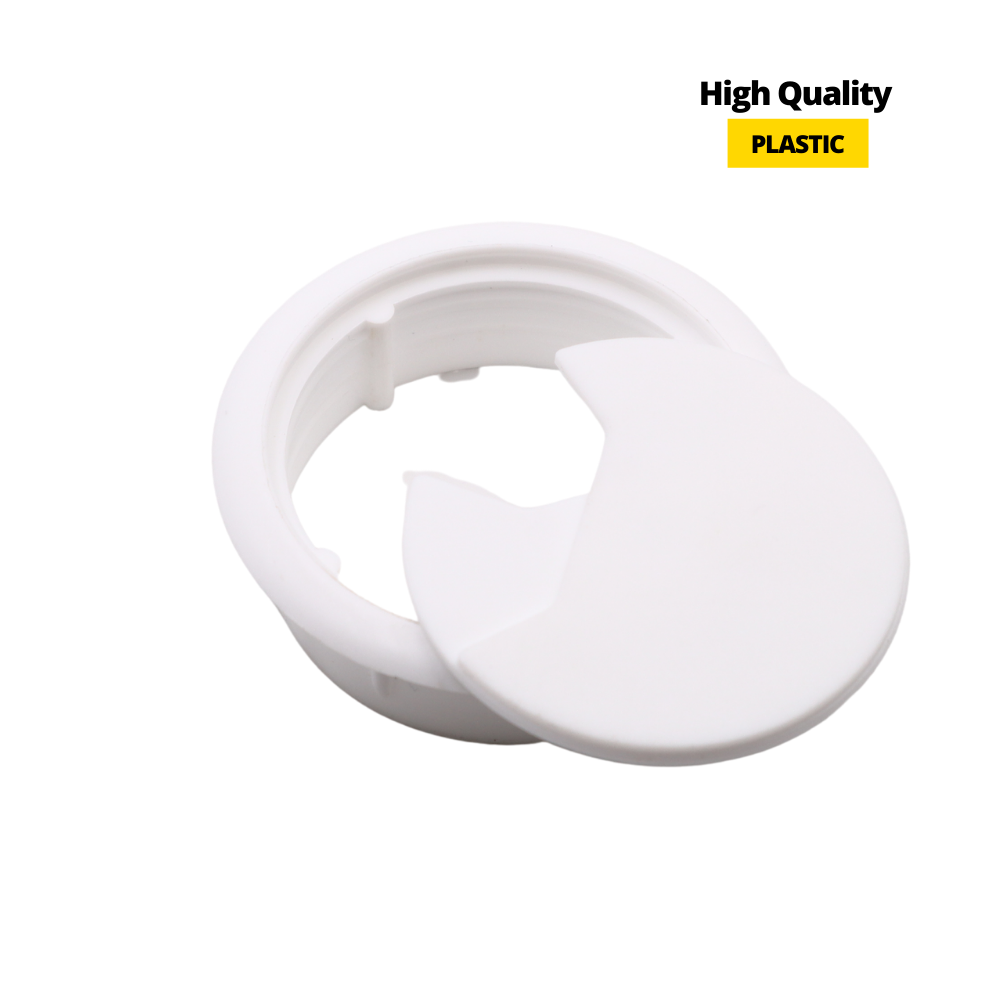 Passacavo in plastica per scrivania Ø60mm - Bianco