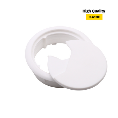 Passacavo in plastica per scrivania Ø60mm - Bianco