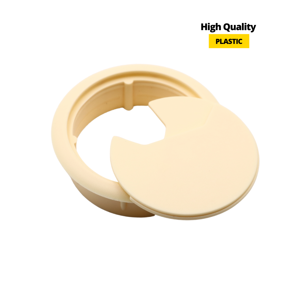 Passacavo in plastica per scrivania Ø60mm - Creme