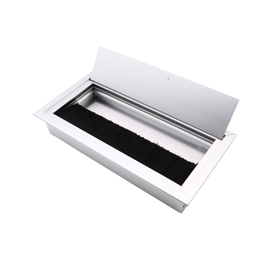 Passacavo rettangolare in alluminio 160x80mm - Argento