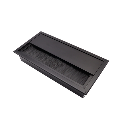 Passacavo rettangolare in alluminio 160x80mm - Nero