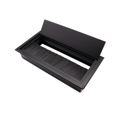Passacavo rettangolare in alluminio 160x80mm - Nero