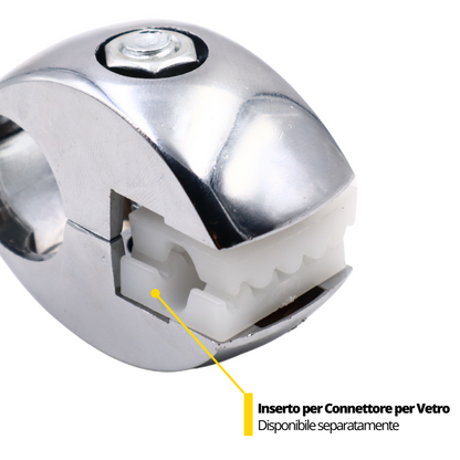 Connettore per scheda e vetro da 25 mm, Cromo