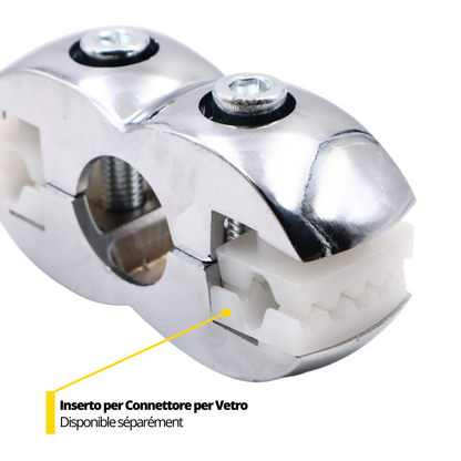 Supporto per asta appendiabiti 25mm - Cromo