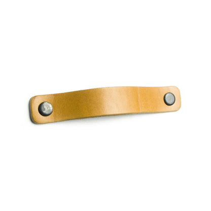 Maniglia in pelle rettangolare 96mm - 160mm – Cognac / Nero – Furnica