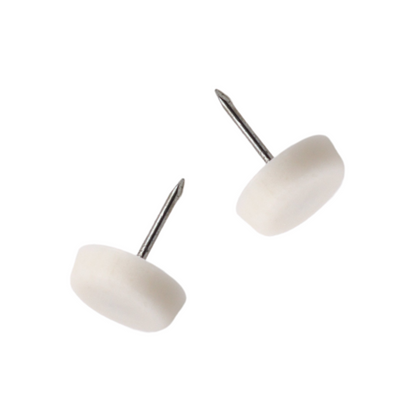 Scivoli in plastica con chiodo - Bianco - 50 pz