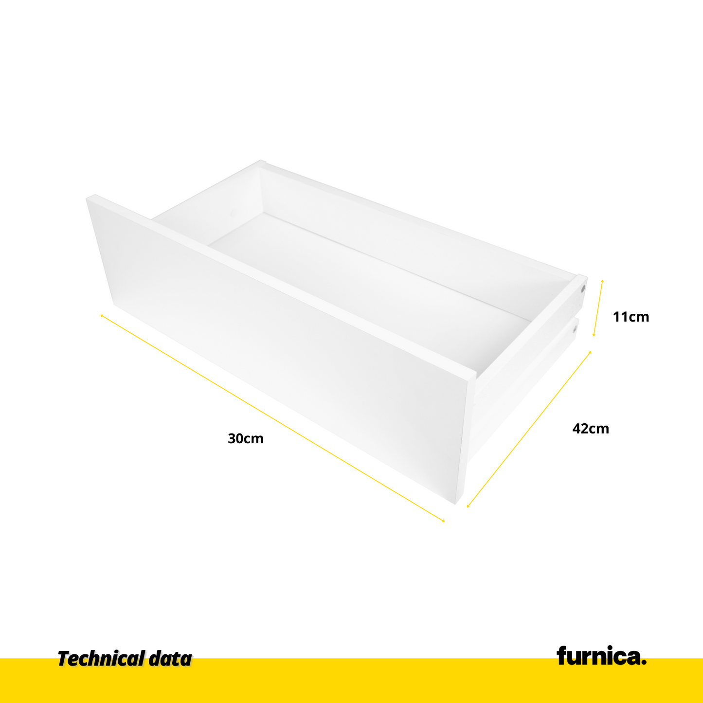 BRUNO - Scrivania per computer con 3 cassetti e vassoio per tastiera H76cm L90cm P50cm Sinistra - Bianco Opaco