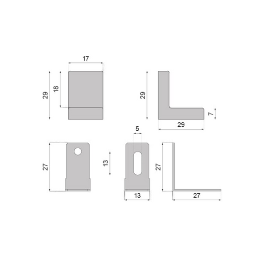 Angolo per mobili in metallo con copertura in plastica - Acero