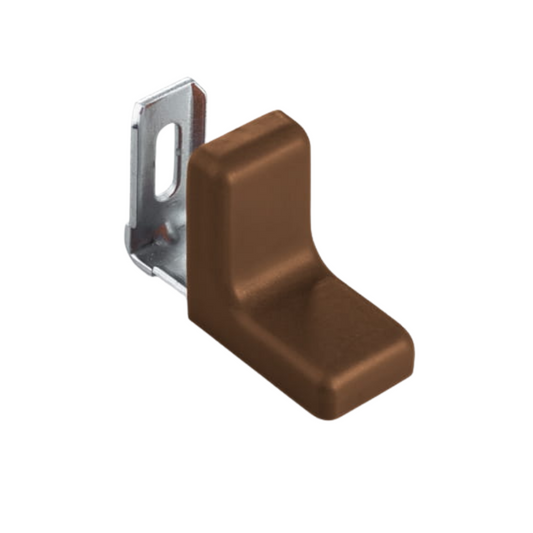 Angolo per mobili in metallo con copertura in plastica - Noce